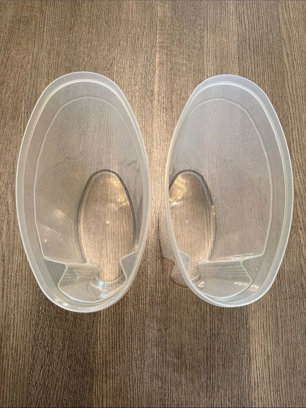 Rubbermaid Clear Dry Food Canisters with Green and Blue Flip Lids